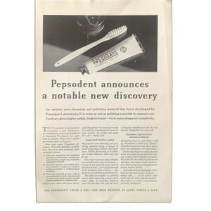 Vintage 1932 Pepsodent New Discovery Ad Advertisement